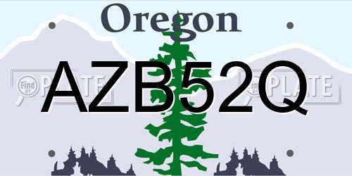 AZB52Q Oregon License Plate