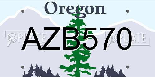 AZB570 Oregon License Plate