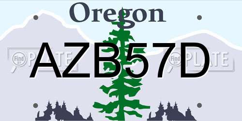 AZB57D Oregon License Plate
