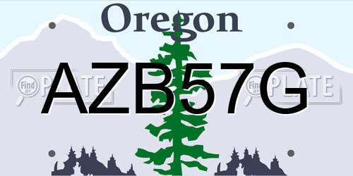 AZB57G Oregon License Plate