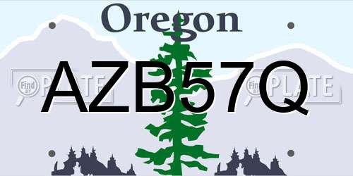 AZB57Q Oregon License Plate