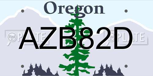 AZB82D Oregon License Plate