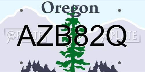 AZB82Q Oregon License Plate