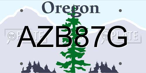 AZB87G Oregon License Plate