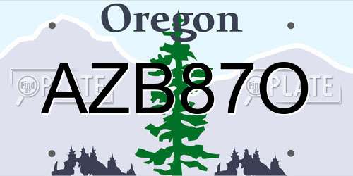 AZB87O Oregon License Plate