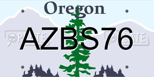 AZBS76 Oregon License Plate
