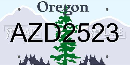 AZD2523 Oregon License Plate