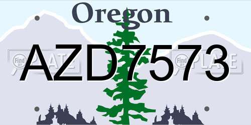 AZD7573 Oregon License Plate