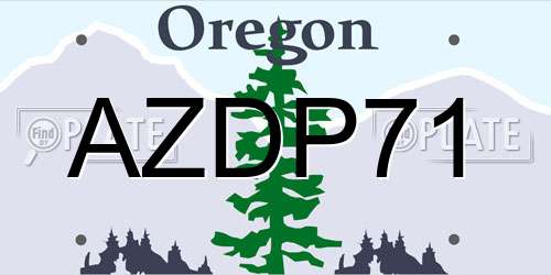 AZDP71 Oregon License Plate