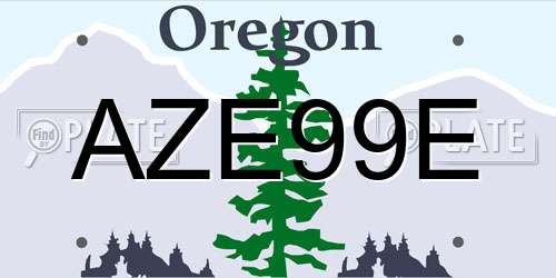 AZE99E Oregon License Plate