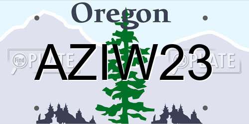 AZIW23 Oregon License Plate