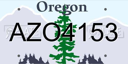 AZO4153 Oregon License Plate