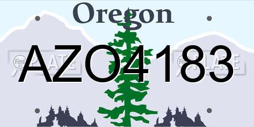 AZO4183 Oregon License Plate