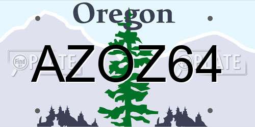 AZOZ64 Oregon License Plate
