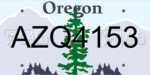 AZQ4153 Oregon License Plate