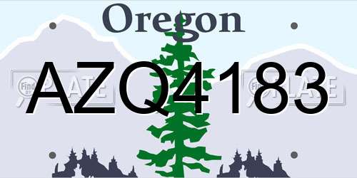 AZQ4183 Oregon License Plate