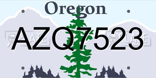 AZQ7523 Oregon License Plate