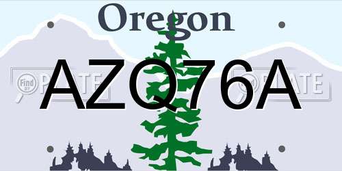 AZQ76A Oregon License Plate