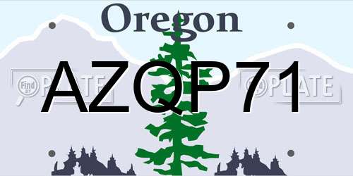 AZQP71 Oregon License Plate