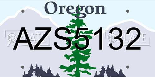 AZS5132 Oregon License Plate