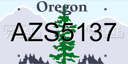 AZS5137 Oregon License Plate