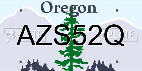 AZS52Q Oregon License Plate