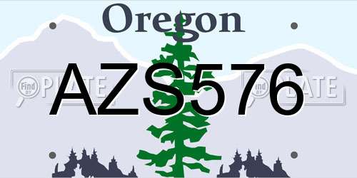 AZS576 Oregon License Plate