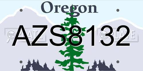 AZS8132 Oregon License Plate