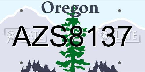 AZS8137 Oregon License Plate