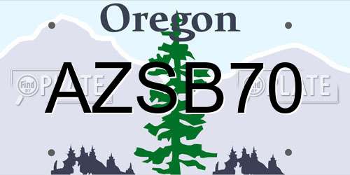AZSB70 Oregon License Plate