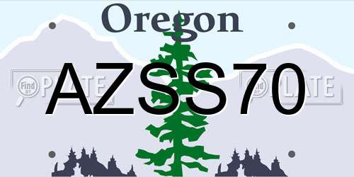 AZSS70 Oregon License Plate