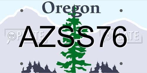 AZSS76 Oregon License Plate