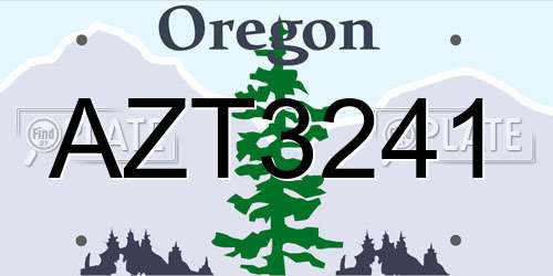 AZT3241 Oregon License Plate