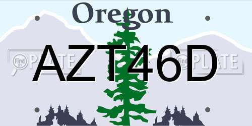 AZT46D Oregon License Plate