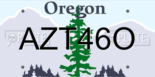 AZT46O Oregon License Plate
