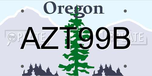 AZT99B Oregon License Plate