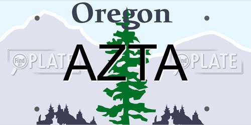 AZTA Oregon License Plate
