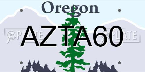 AZTA60 Oregon License Plate