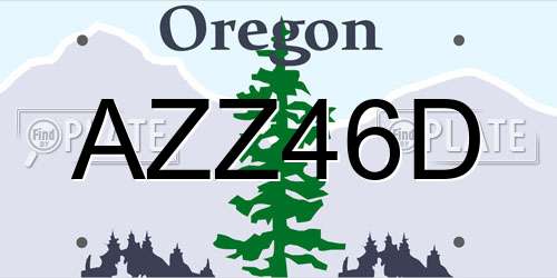 AZZ46D Oregon License Plate