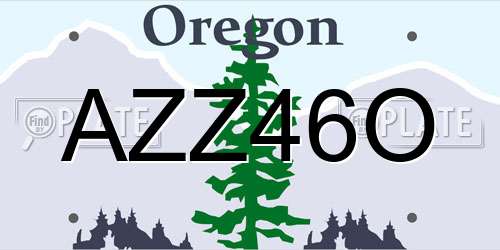 AZZ46O Oregon License Plate