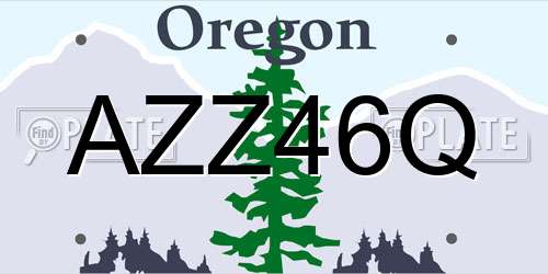 AZZ46Q Oregon License Plate
