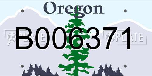 B006371 Oregon License Plate
