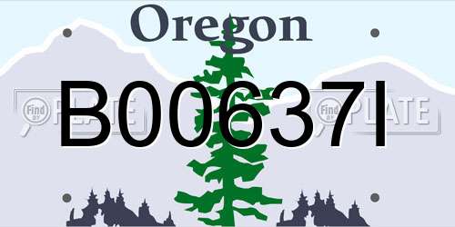 B00637I Oregon License Plate