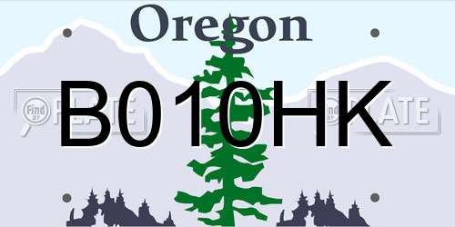 B010HK Oregon License Plate