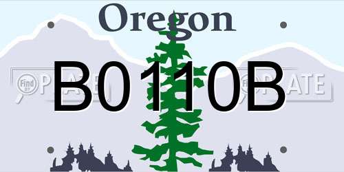 B0110B Oregon License Plate