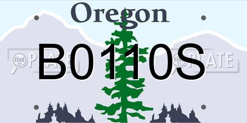 B0110S Oregon License Plate