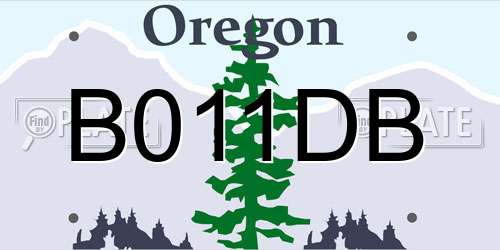 B011DB Oregon License Plate