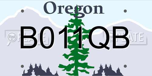 B011QB Oregon License Plate