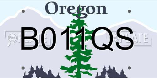 B011QS Oregon License Plate