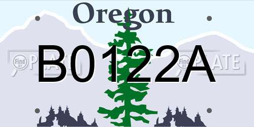 B0122A Oregon License Plate